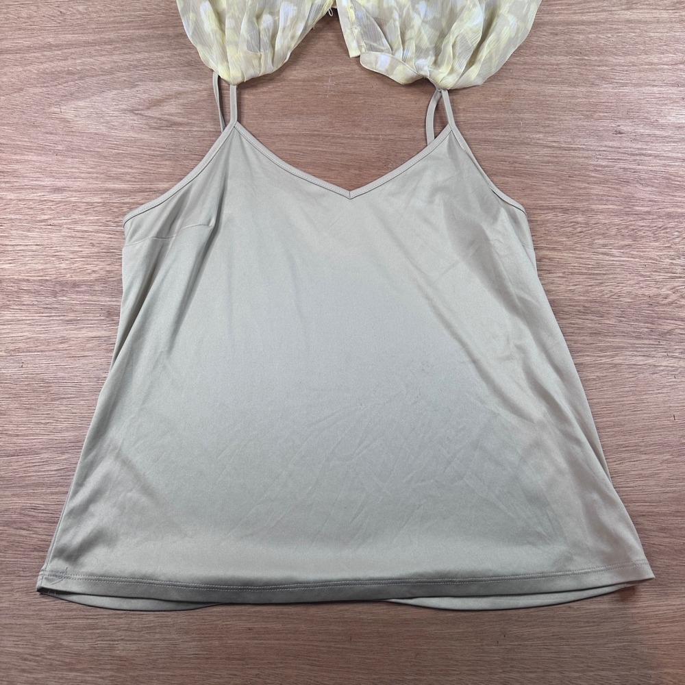 Simply Vera Vera Wang Yellow Floral Sheer Blouse Layered Medium - Picture 4 of 8